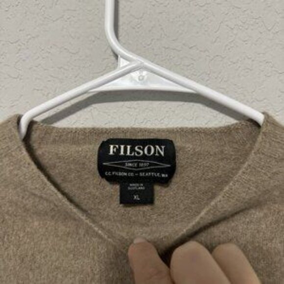 Filson Wool Sweater Camel Brown Womens Size XS/Small * Read Geelong Lambswool - Picture 3 of 6